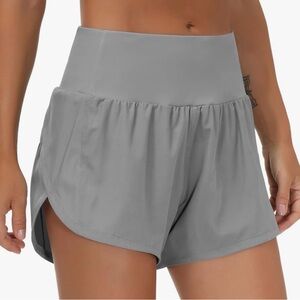 Sleek Gray High-Waisted Women's Shorts